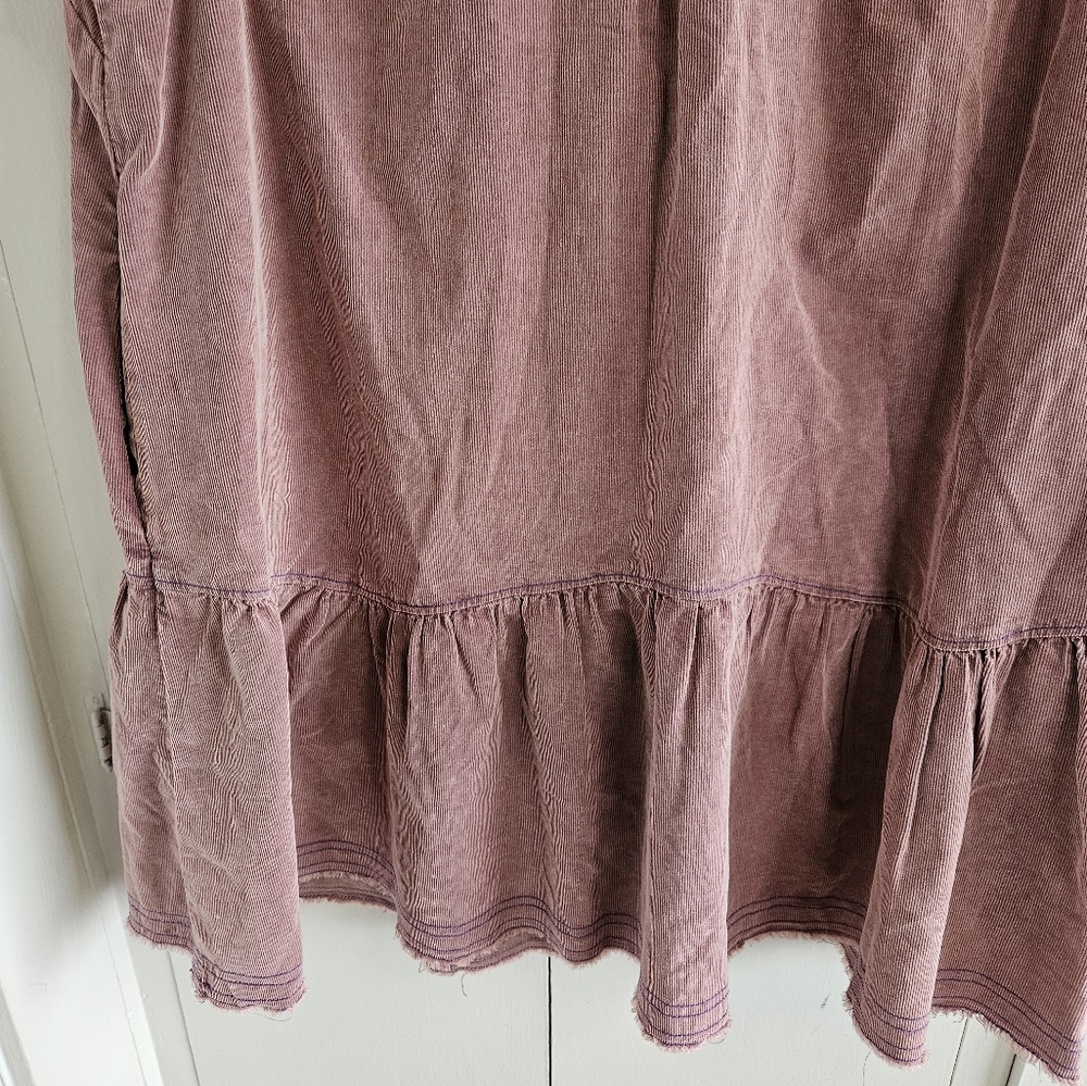 NWT Pilcro ( Anthropology) flounced corduroy pink mini dress Size 1X - Picture 10 of 11
